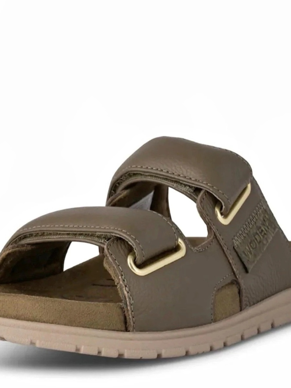 Woden Lisa Leather Sandal Olive